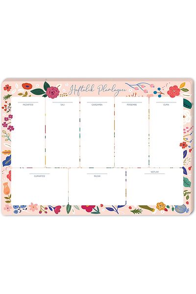 KESKİN COLOR Sharp Pink Flower Weekly Planner 17x24