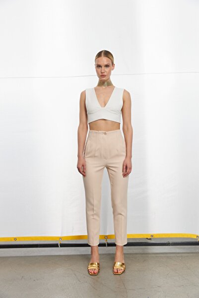 MATTON Kadın Yüksek Bel Kumaş Pantolon