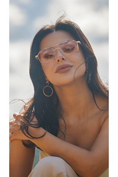 Angel Eyes Rectangular Transparent Pink Framed Unisex Sunglasses Ae-0039c6