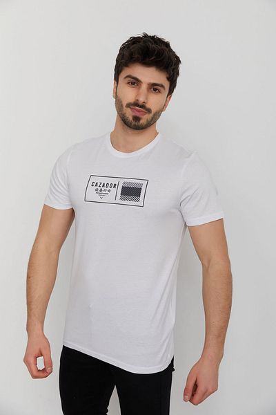 Cazador Tricou bărbătesc cu imprimeu Jazz 4198 Crew Deck