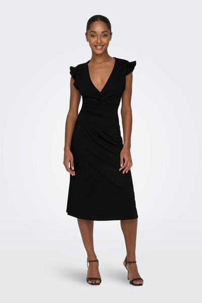 ONLY Kadın Onlmay Life Anvelop Midi Boy Elbise 15257520 Siyah