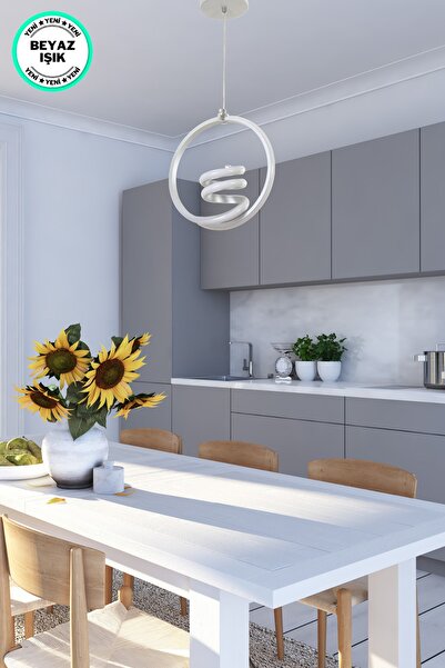 Harnelli Mutfak Hol Antre Oturma Odası Beyaz Ledli Avize