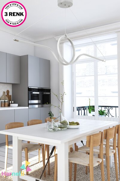 Harnelli 3 Renk Yanabilen Modern Ledli Avize