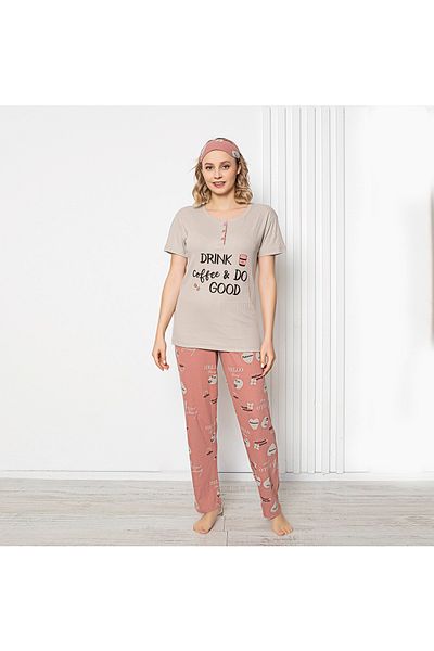 DONLİZZA 1530 Model Report Fabric Pajamas Set