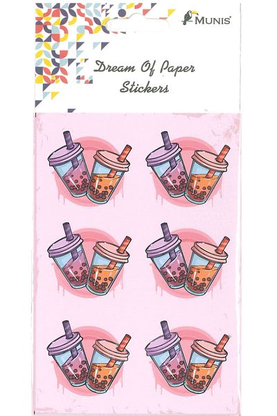 MUNIS Αυτοκόλλητο Milkshake Cute Drinks (1 φύλλο, μέγεθος A6)