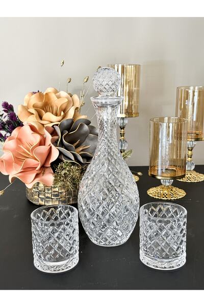 alegra glass Alegre Glass El Yapımı 3 Parça Karaf Seti