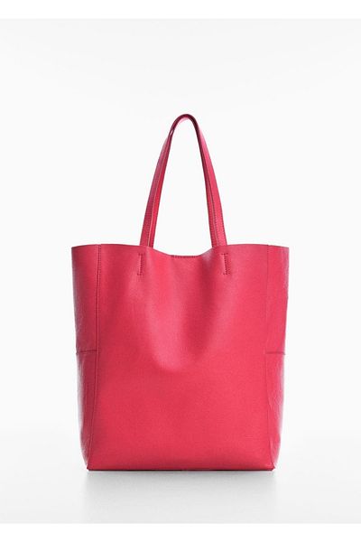 MANGO Woman Geantă Shopper din piele