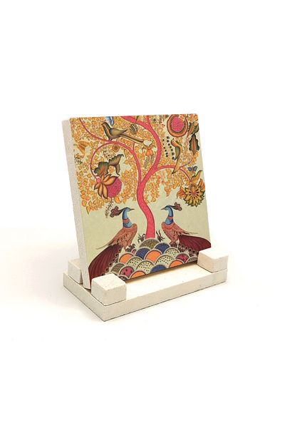 Sadrazam PeacocksPrinted Natural Stone Tabletop