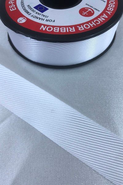 GELD Panglică albă Herringbone – Panglică