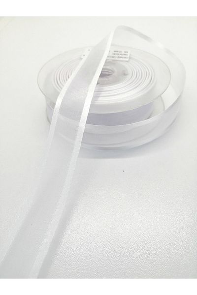 GELD Panglică Satin Organza Albă 2,5 Cm 1 Metru – Panglică