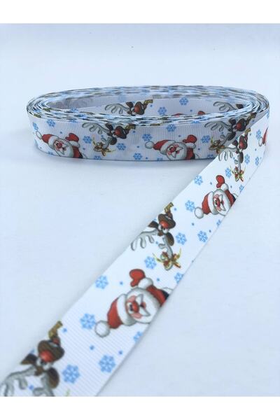Generic Brand Panglică Grosgrain cu model Moș Crăciun de Anul Nou – Panglică