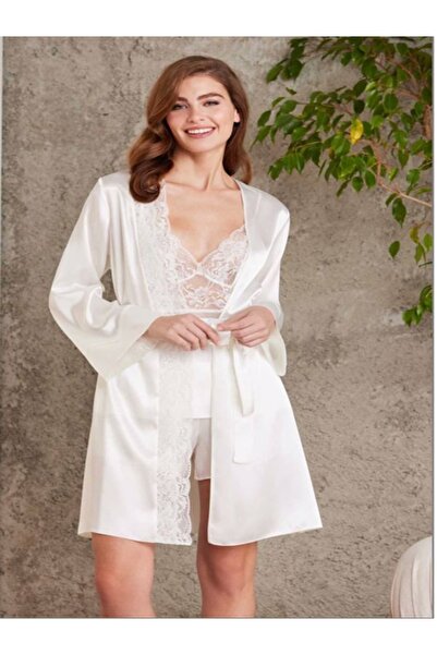Pierre Cardin Satin Nightgown Dressing Gown Shorts Set 4 Pieces Bridal Dowry ...