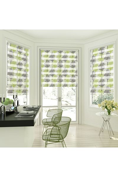 Turuncu Dizayn Gray Mysterious Forest Patterned Digital Printed Zebra Roller Blinds for Bedroom and Kitchen