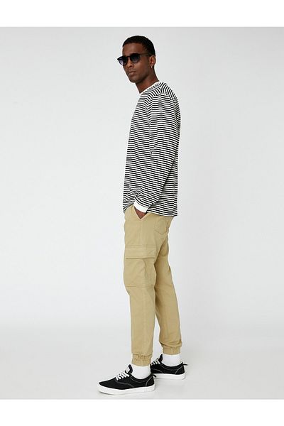 Koton Basic Cargo Pants with Lace Waist