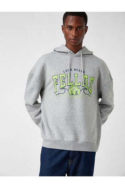 Koton Printed Oversize Sweatshirt Raised