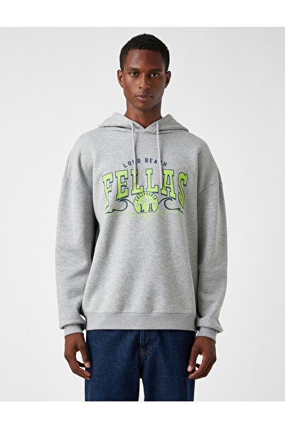 Koton Printed Oversize Sweatshirt Raised