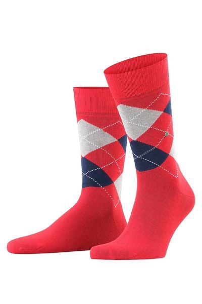 Burlington 3-teiliges Herren-Socken-Set – King, Baumwolle, Rautenmuster, Logoamblem