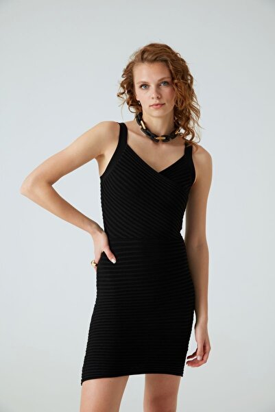 JOIN US Μίνι φόρεμα με διπλό λαιμό με ραβδώσεις