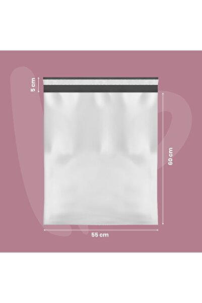 KARGOPEK Baskısız Bantlı Cepsiz Kargo Poşeti -55*65+5- 100 Adet