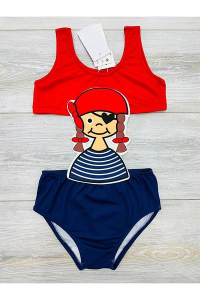 My Kids Wear Hero Detailed Girl's Swimsuit