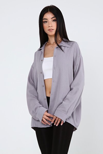 efraim giyim Women's Oversize Long Aerobin Shirt