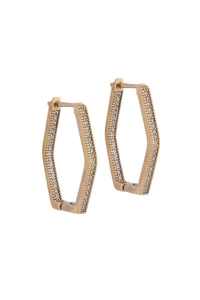 Juju Bronze Rhombus Earrings With Stones