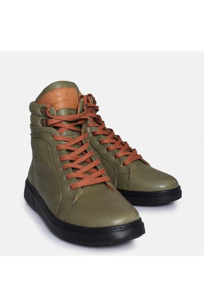 37Numara Büyük Numara Kadın Bot Hakiki Deri 41-42-43-44- Deri Yeşil