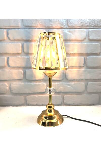 365GUNSERİSONU مصباح طاولة عاكس الضوء ذو ساق معدنية كلاسيكية مطلية بالذهب وأح...