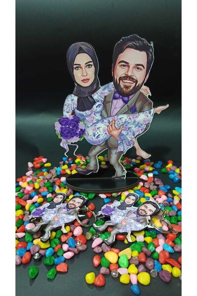 3D Hediye Dünyası Sevgilime Doğum Günü Hediyesi Karikatür Biblo Hediyesi 2 Ad...