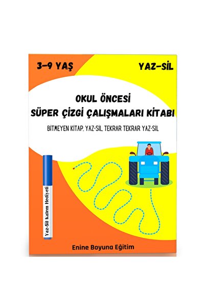 Enine Boyuna Eğitim Preschool Super Line Works Summer-Sil Book