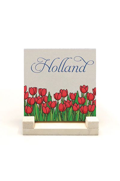 Sadrazam Natural Stone Desktop with Dutch Tulip Visual Print