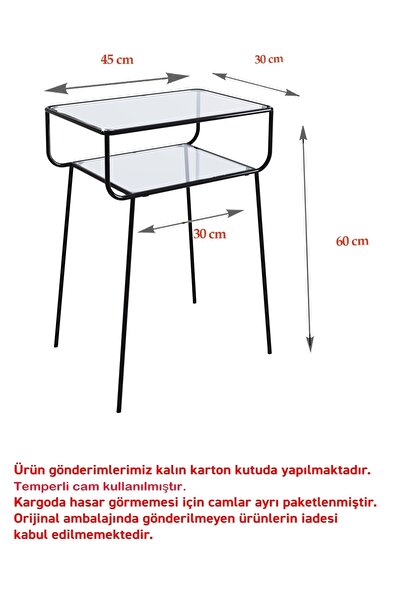 Catchme Geyik Yan Sehpa, Metal Sehpa, Cam Sehpa, Salon, Yatak Odası, Antre