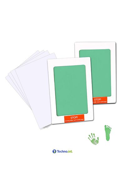 Technojet 2 Pieces Baby Hand Footprint Keepsake Set Ink Non-Contact Non-Toxic Newborn Compatible