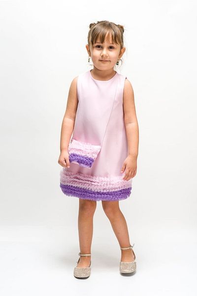 WECAN EXCLUSİVE Girl's Dress with Colorful Frilled Skirt and Bag Birthday Dress