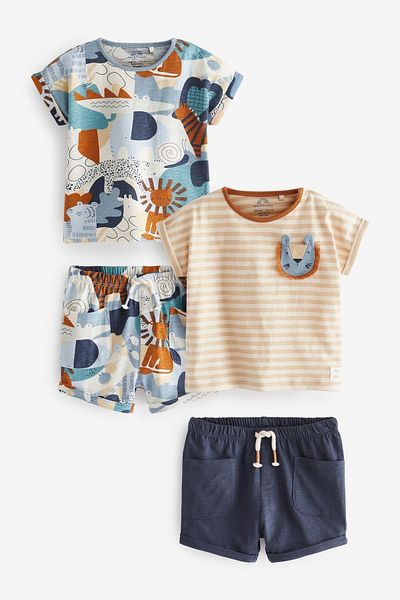 Next Baby 100% Cotton Tan Brown Safari Shorts Set 2 Pieces