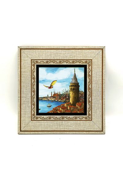 Sadrazam Turnul Galata și pictura MDF imprimată cu amintirea zborului lui Hezarfen Ahmet Celebi