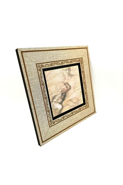 BAKSEPETE Leonardo Da Vinci Sketch Drawing Printed - Pictură în cadru MDF 20cmx20 Cm Krg-140