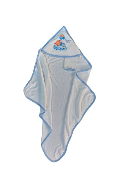 LittlePoffy منشفة ذات قبعة زرقاء للأطفال الأولاد حديثي الولادة، رداء حمام مصن...