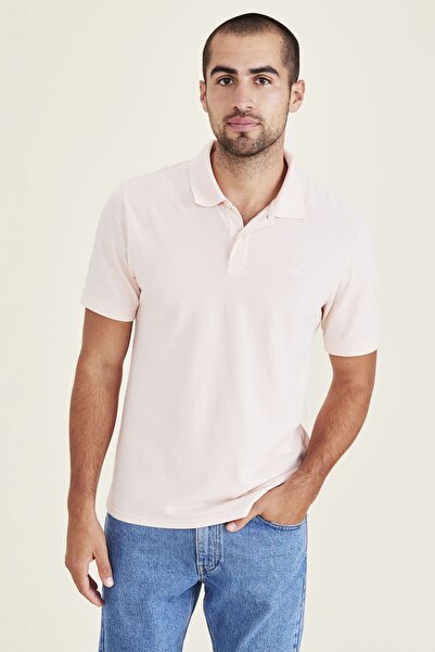 Dockers Μπλουζάκι πόλο με ριμπ κολάρο ροζ