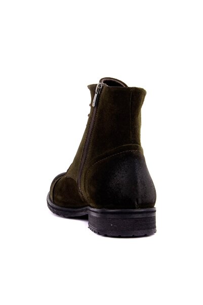 SailLakers - Πράσινες σουέτ ανδρικές μπότες με φερμουάρ 102-3507-B-121