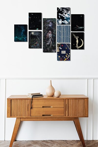 FourArts Loneliness In The Sky 13,5 X 18 Cm Set de 10 tablouri din lemn