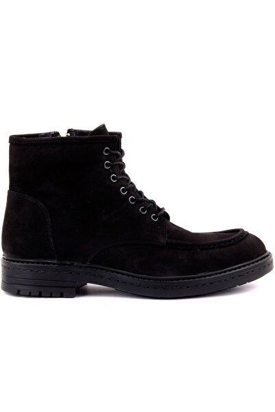SailLakers - Μαύρα ανδρικά μποτάκια Nubuck με φερμουάρ 102-3577-GOL