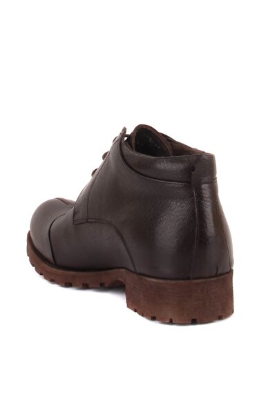 SailLakers - Καφέ δερμάτινες καφέ ανδρικές μπότες με κορδόνια 102-1575-13501