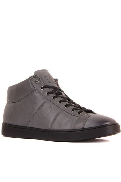 SailLakers - Gray Leather Men's Zippered Boots