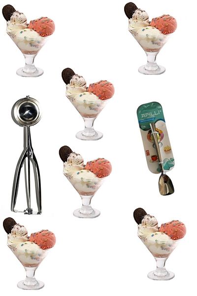 Paşabahçe Ice Cream Bowl and Spoon Presentation Set 13 Pieces