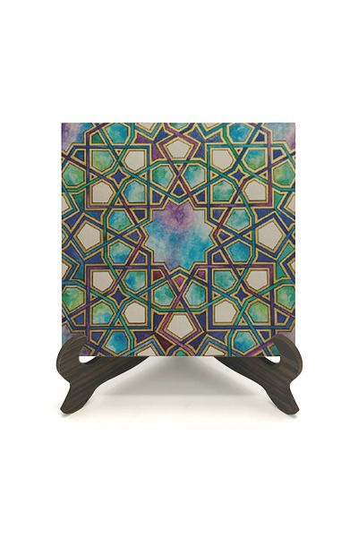 Sadrazam Islamic Geometric Pattern Printed MDF Desktop