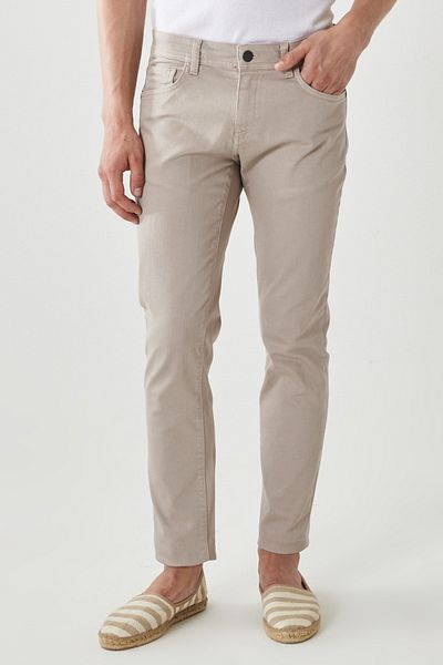 ALTINYILDIZ CLASSICS Men's Stone 360 Degree Stretch in All Directions Slim Fit Slim Fit Cotton Comfortable Trousers