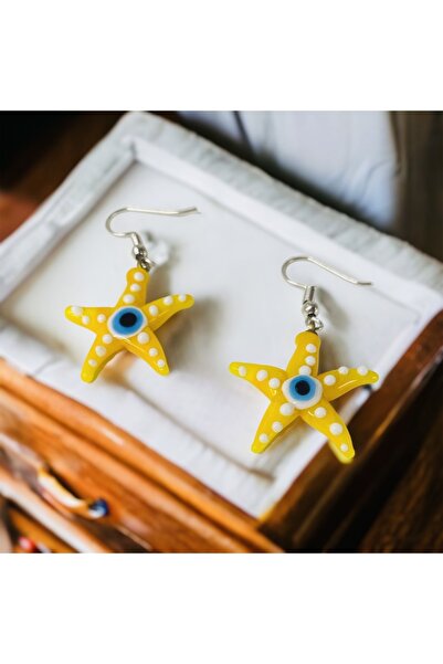 FASİON Starfish Glass Dangle Women's Earrings Handmade