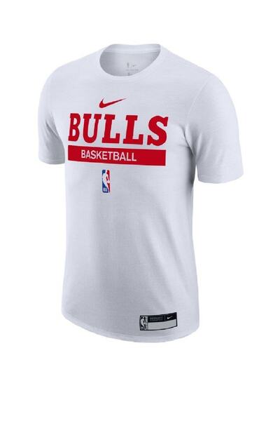 Nike Chicago Bulls Dri-fıt Nba Practice Erkek Tişört - Beyaz