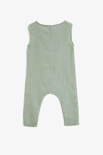 Koton Baby-Overall aus Musselin-Stoff mit Knöpfen, ärmellos und Taschen, 3smb40069tw